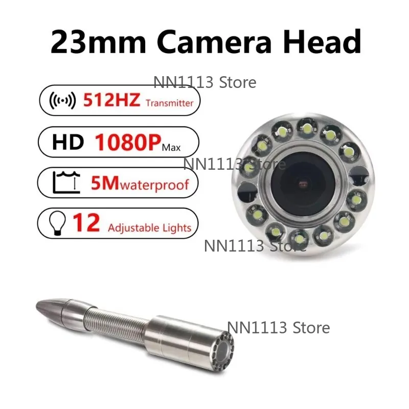 

10.1 Inch Drain Underground Inspection Camera 512 HZ Self Leveling 23mm Head Sewer Pipe Camera Oil with Locator