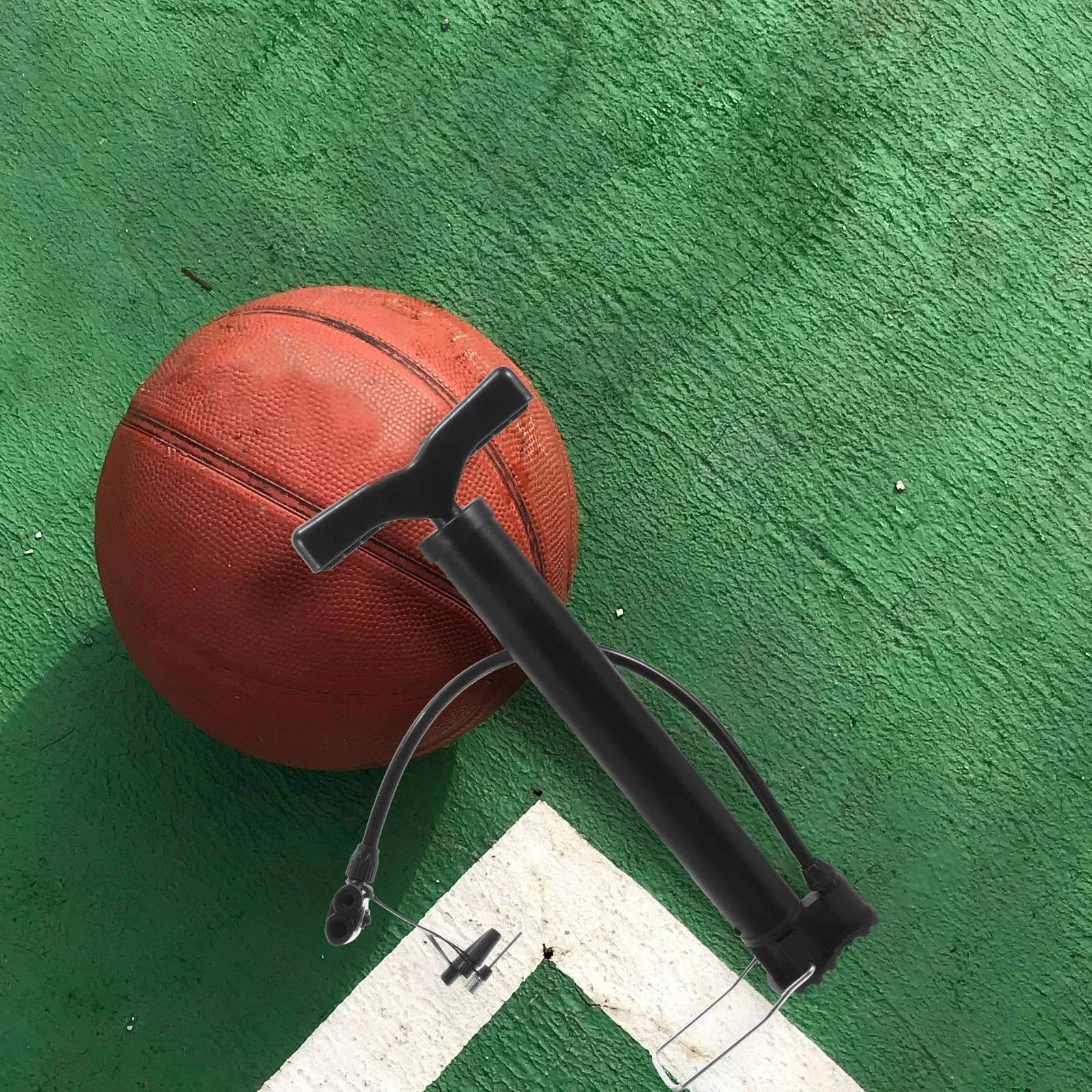 

Portable Bike Pump for Tires Balls Inflate Balloons Pool Toys High Pressure Manual Air Pump Black Suitable Yoga Football
