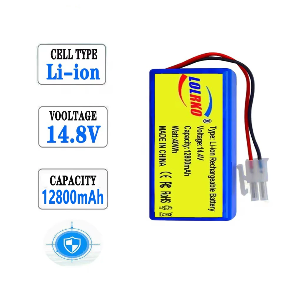 14.8V 12800mAh Dobrej jakości bateria do odkurzacza robota ilife V50 V55 V8s V3s Pro V5s Pro V8s X750 Pojemność baterii: 600