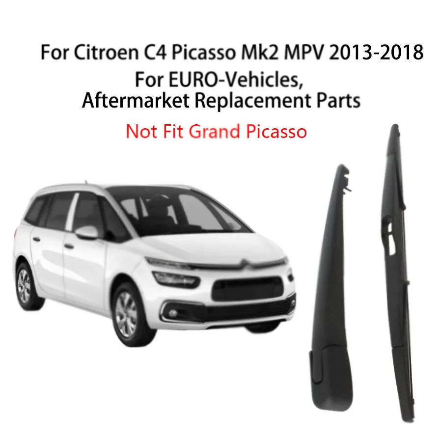 Para citroen c4 picasso mk2 mpv 2014-2013-2015-2018 braço do limpador traseiro lâmina conjunto de janela de pára-brisas