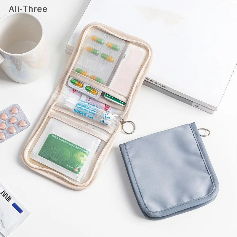 Portable Foldable Medical Pouch Pill Organizer With Zipper Sort First Aid Kit Outdoor Travel Storage Bag Small Items Holder Gift