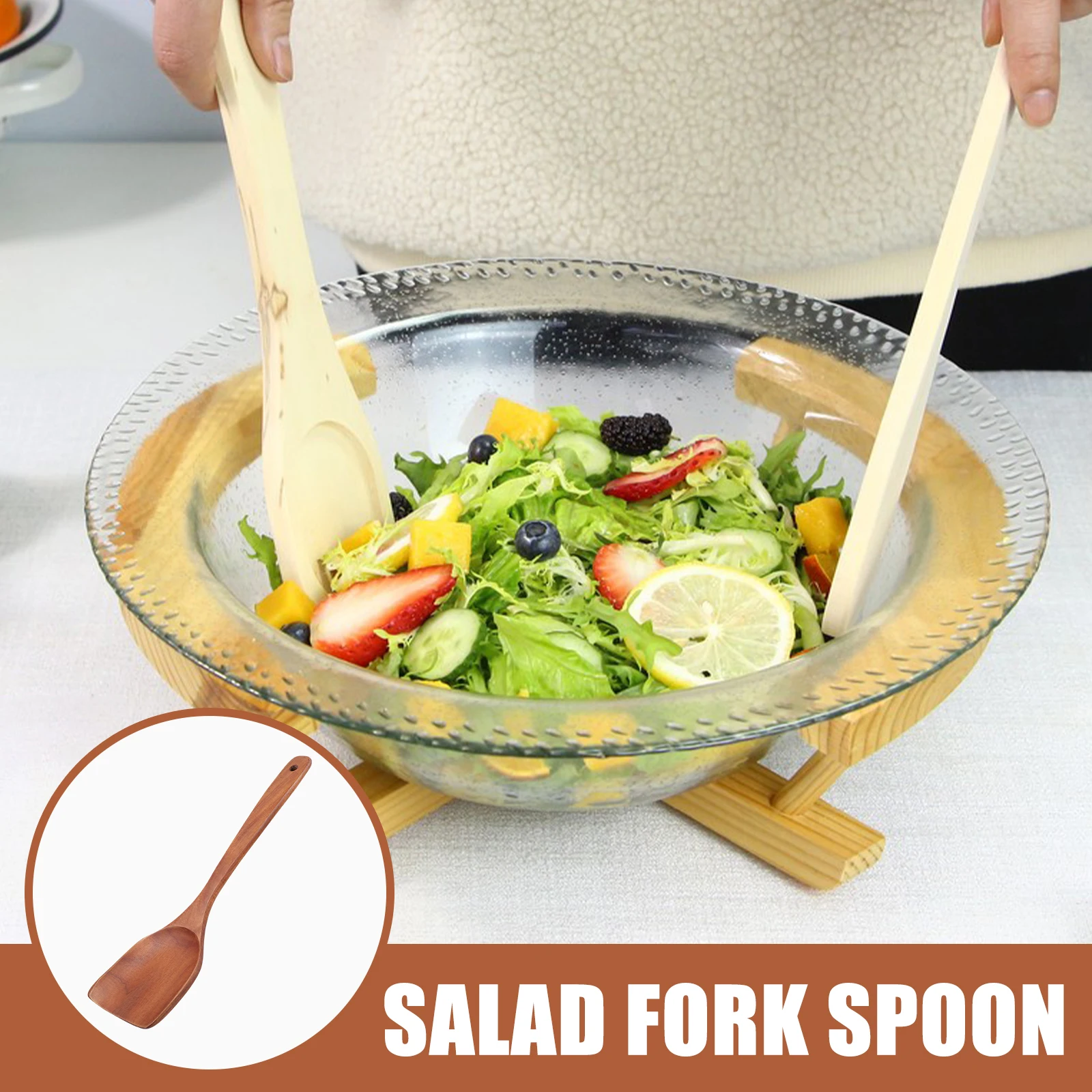 

Salad Spatula Wooden Servers 13 19 Inches Kitchen Cookware Reusable Utensils Spoon Kit Mixing Tools salad serving spatula wooden