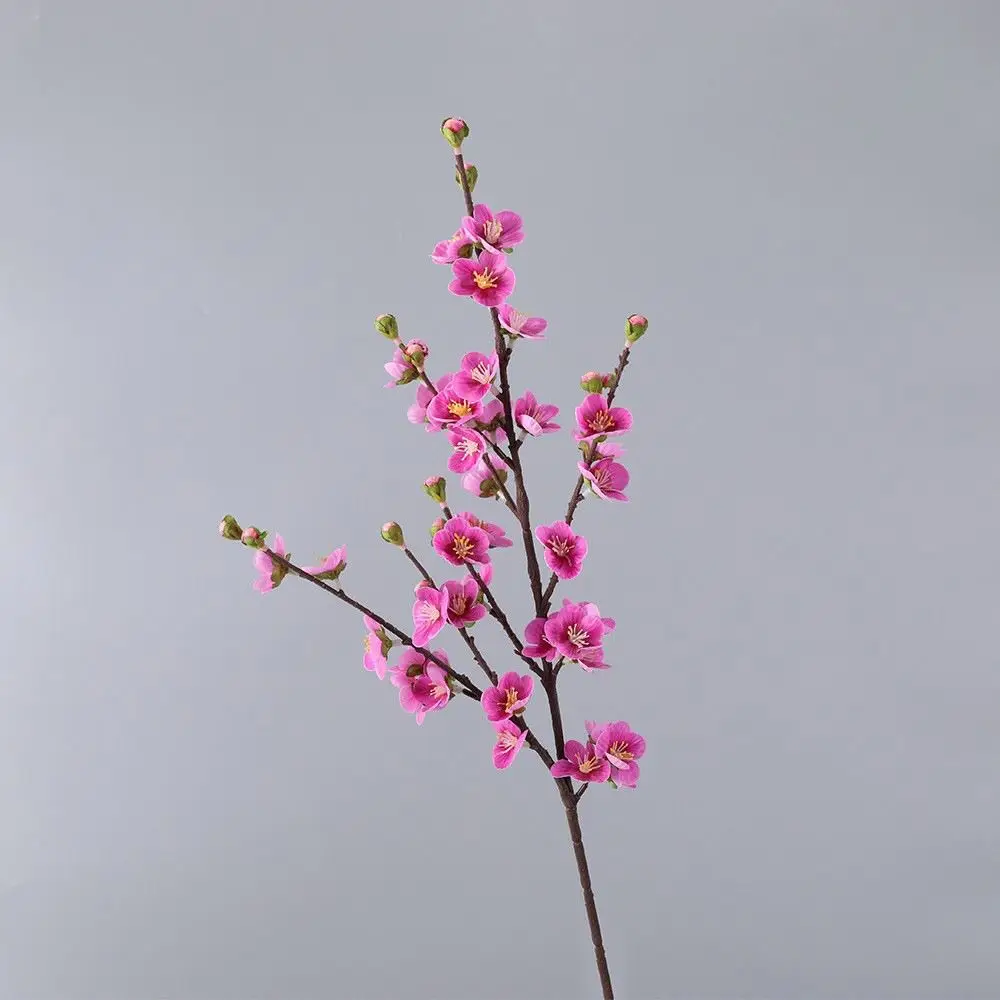 Rami di fiori di pesco artificiali da 78 cm Real Touch Elegante fiore di ciliegio di seta Fatto a mano in plastica Fiore finto Soggiorno Desktop