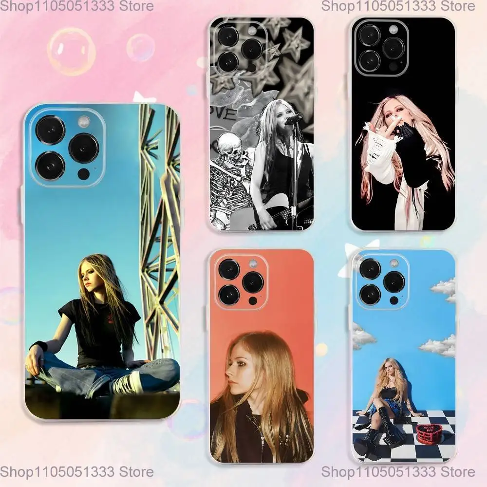 

Singer Avril L-Lavigne Phone Case For iPhone 17,16,15,14,13,12,11 Plus,Pro,Max,XR,XS,Plus,E,SE4,Mini Transparent Cover