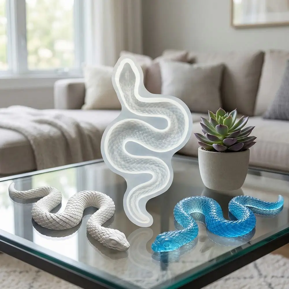 

Silicone Mold Snake Shaped Silicone Molds Heat-resistant Large Snake 3D Cobras Mold Silicone Flexible Serpentine Pottery Mould