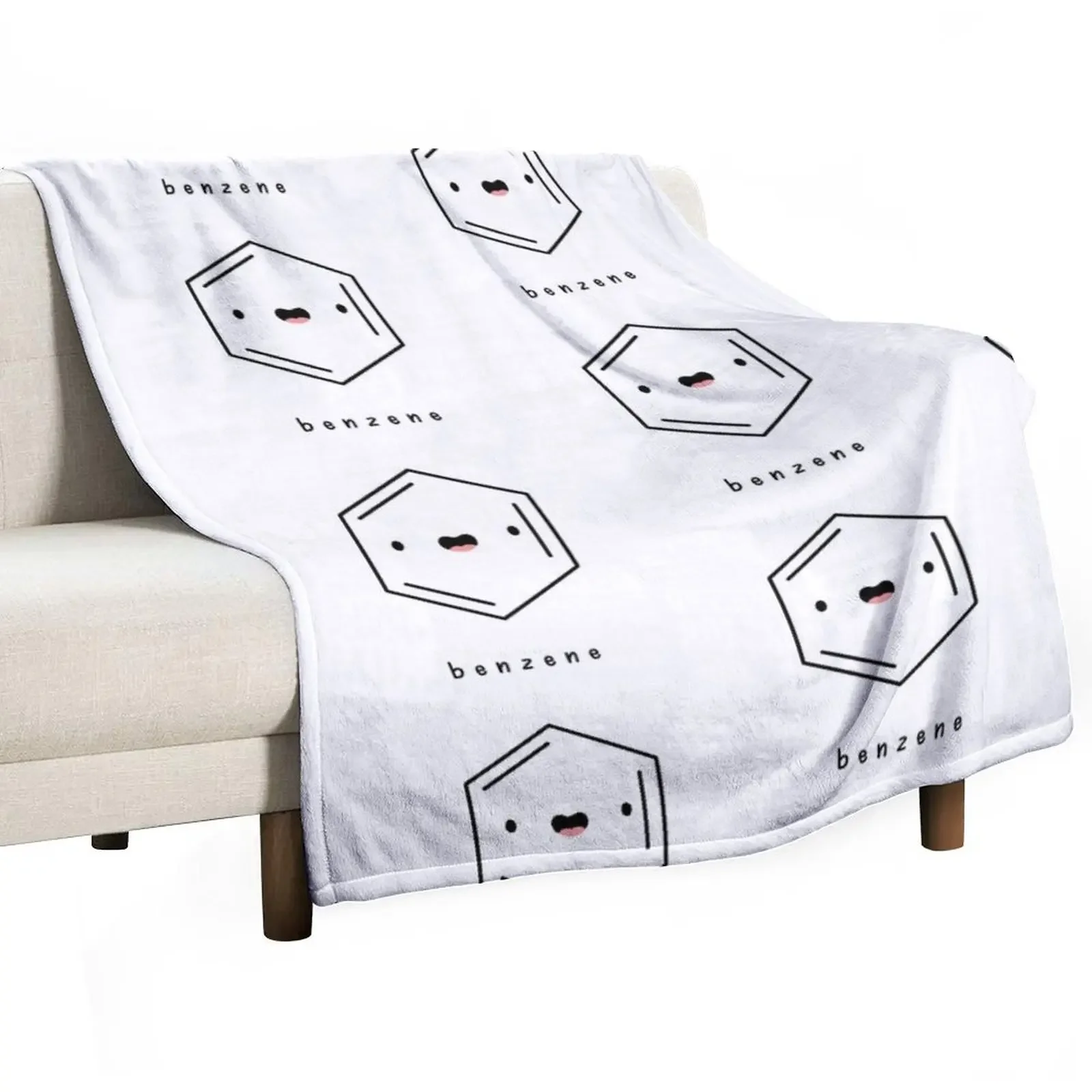 Kawaii Benzene Hydrocarbon Ring Throw Blanket Decorative Beds Hairys Winter beds Soft Big Blankets