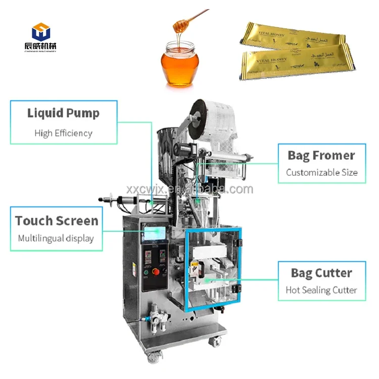 Vertical  Liquid Packing Machine Weighing Filling Detergent Olive Oil Cream Irregular Shape Sachet Packaging