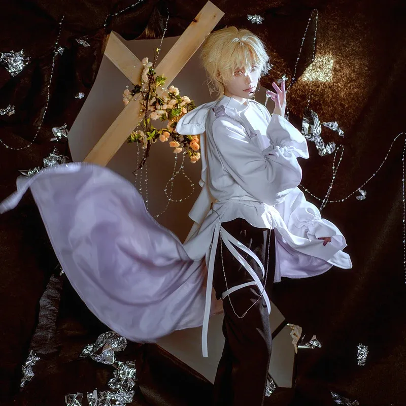 Sky05 HOLOUN Alien Stage Luka disfraz de Cosplay blanco elegante fiesta cola camisa pantalones uniformes de carnaval Navidad Año Nuevo G99JIu @