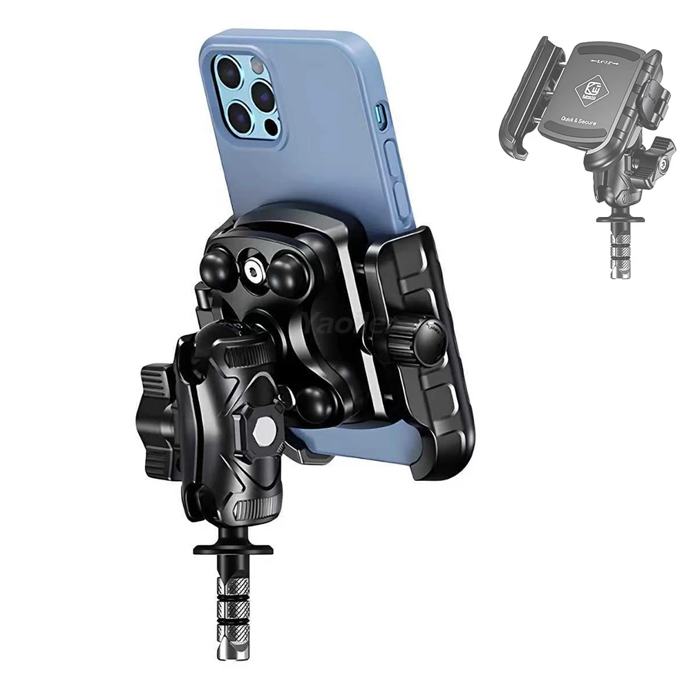 

Противоугонный держатель для телефона с выносом вилки мотоцикла, удобный для камеры 1s, фиксатор и выпуск, подходят для трубок 12–25,4 мм для телефонов 4–7,2 дюйма