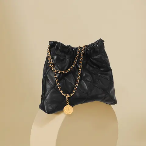 TUTUO Skórzana Torba na Ramię z Paskiem, Luksusowa Torba Hobo od Projektanta, Modna Torba Crossbody o Dużej Pojemności z Łańcuszkiem