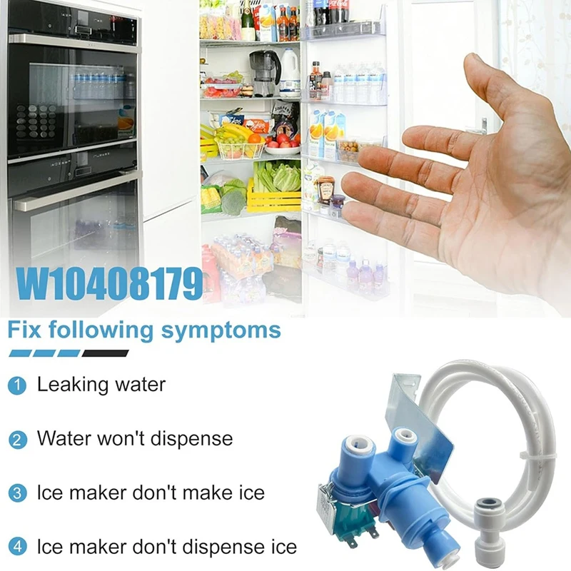 أبنو-وا 10408179 2304757   IMV708 صمام مدخل مياه الثلاجة لدوامة، كينمور، مايتاج، كيتشن ايد، أمانا، ثلاجة ايكيا