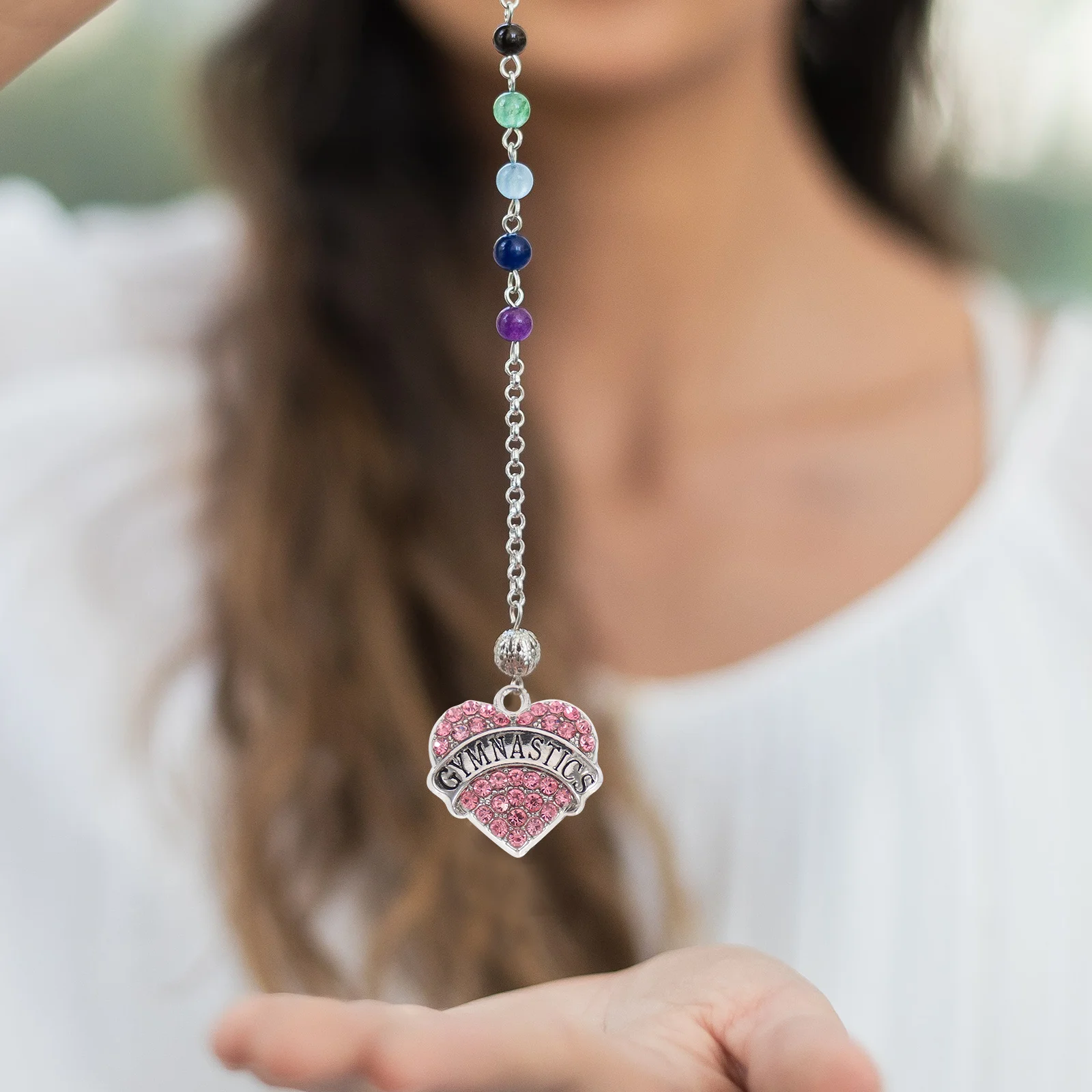 

5 Pcs Gymnastics Sports Accessories Bracelet Making Heart Jewelry Necklace Pendant Cheer