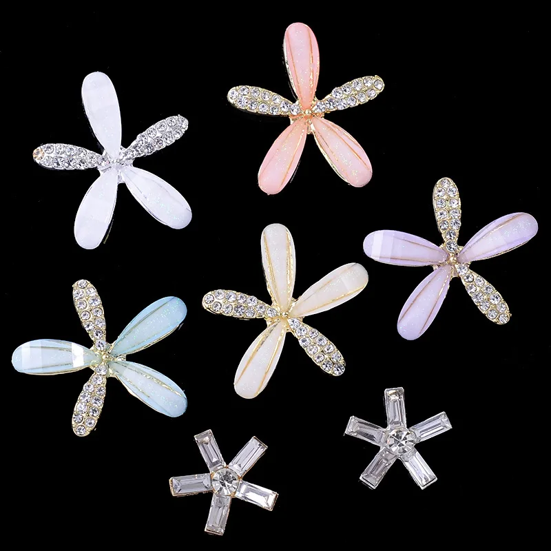 

30PC 28*32mm Gold/silver color Alloy Material Crystal Acrylic Flower charm for handmade Head Wedding Jewelry Making Wholesale