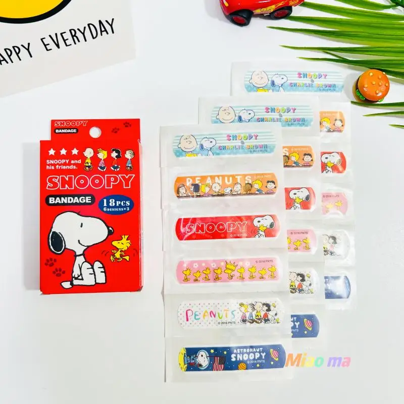 18 pezzi Snoopy Cartoon fascia per ferite impermeabile per adulti e bambini Cartoon Girl Heart fasciatura carina portatile