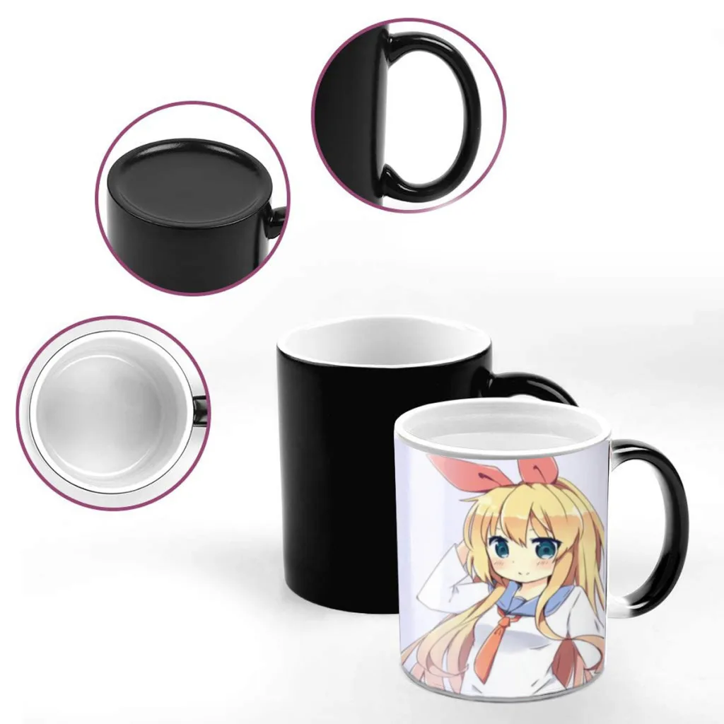 Pseudo Love Anime Mug Character Stylish Porcelain Mug Hot Chocolate The Changes Color Cheap Cups