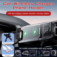 Universal Dual Coil Foldable Phone Holder Car Wireless Charger Car Phone Mount for Samsung Galaxy Fold 6 5 4 3 Z Flip