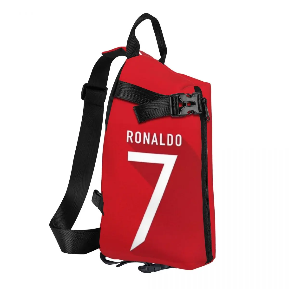 Trendy R-Ronaldo Num 7 CR7 Cross chest bag diagonally Crossbody Backpack, designed for outdoor sports and daily travel