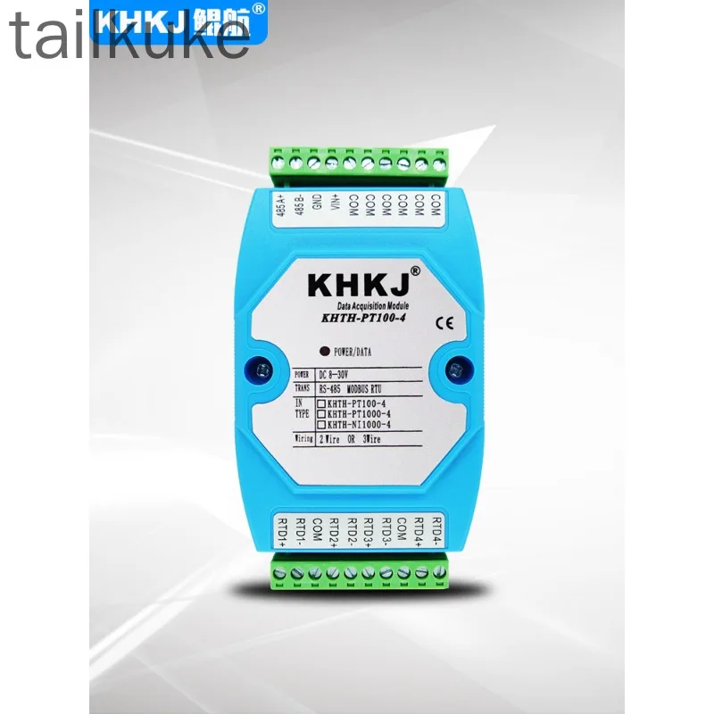 

4-канальный модуль измерения температуры с термостойкостью PT100 для изоляции Rs485modbusrtu Kunhang KHTH-PT100