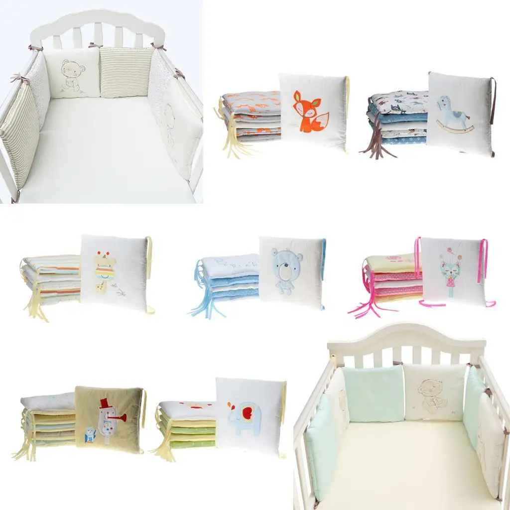Pare-chocs pour lit de bébé, 6 pièces, accessoires de lit de berceau pour bébé, doublure de protection respectueuse de la peau