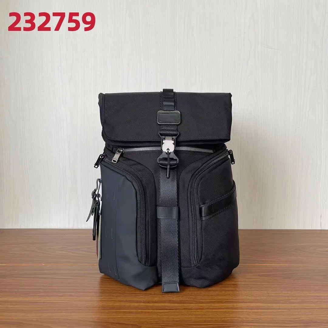 Waterproof Nylon Men's Double Shoulder Bag Fashionable Commuting Computer Backpack 232759d Model Anti-theft Anti-rust