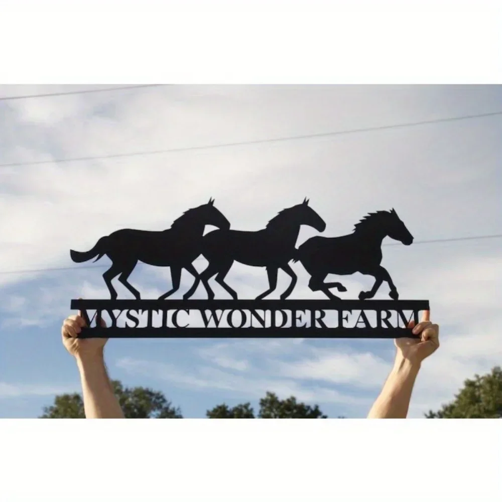 1pc Exclusive Unique Personalized Metal Ranch Sign for Horse Farm Decoration Custom Horse Ranch Emblem of Sophisticated Elegance