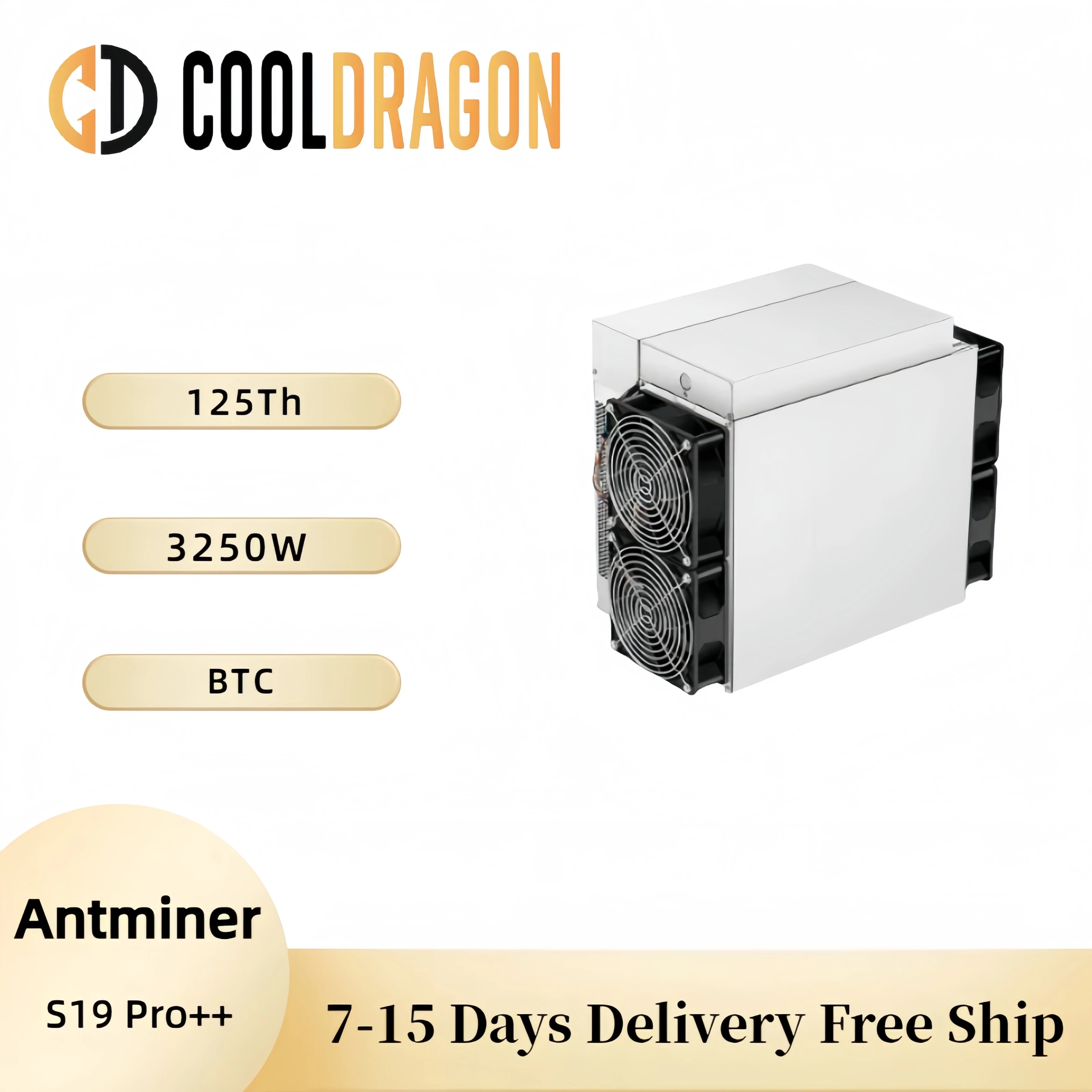 

Antminer S19 Pro++ 125T 3250W SHA-256 BTC Miner