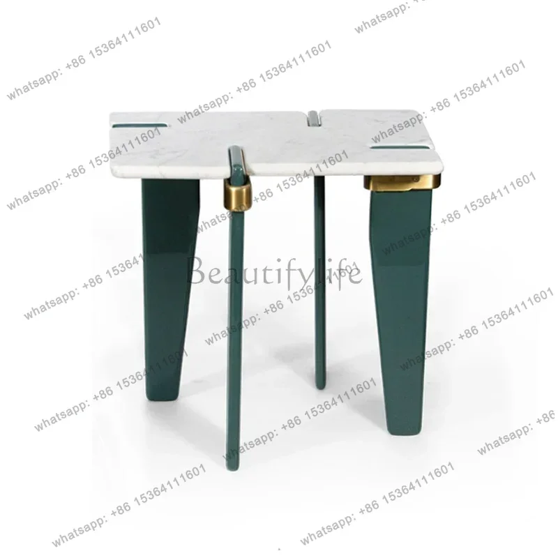 PG NEW Nordic creative minimalist designer marble coffee table hotel living room metal edge table combination