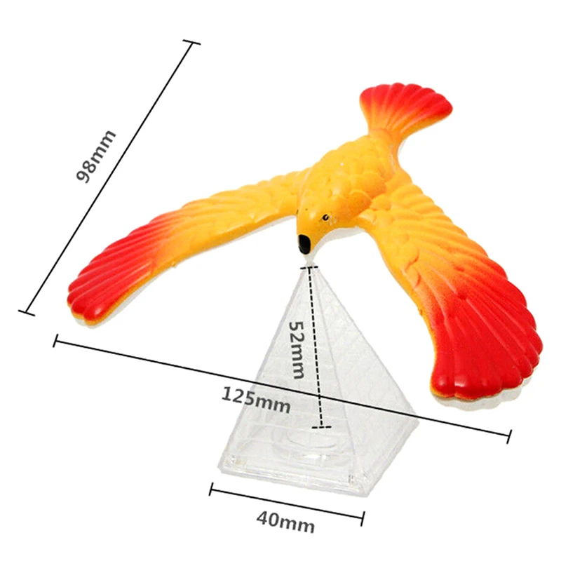 1 Balanceamento conjunto Pássaro + Pirâmide Novidade Incrível Equilíbrio Eagle Bird Toy Magic Manter Equilíbrio Casa Escritório de Aprendizagem Divertido Mordaça Brinquedo