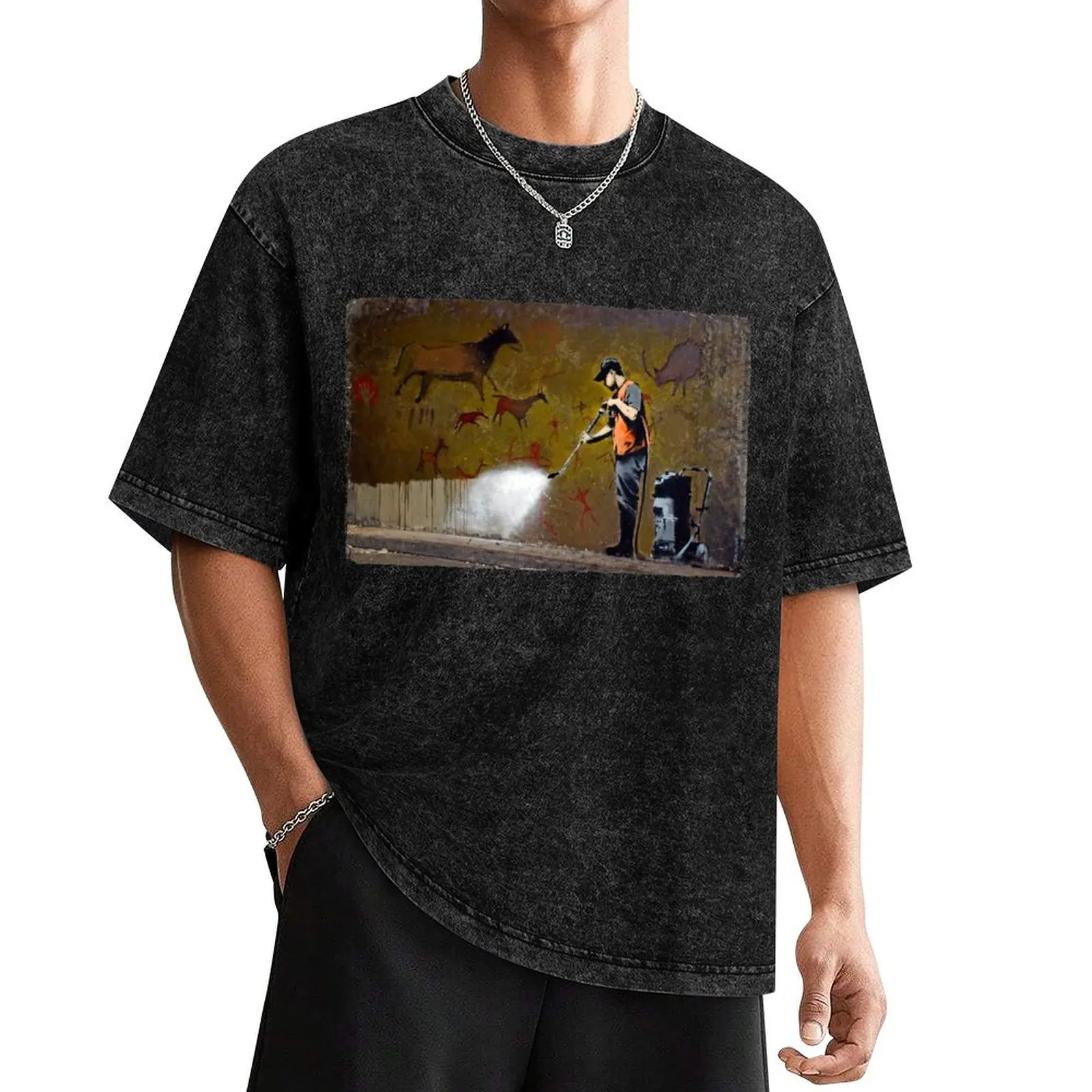 

Council Worker by Banksy T-Shirt oversized graphic tee luxury designer for a boy shirts men