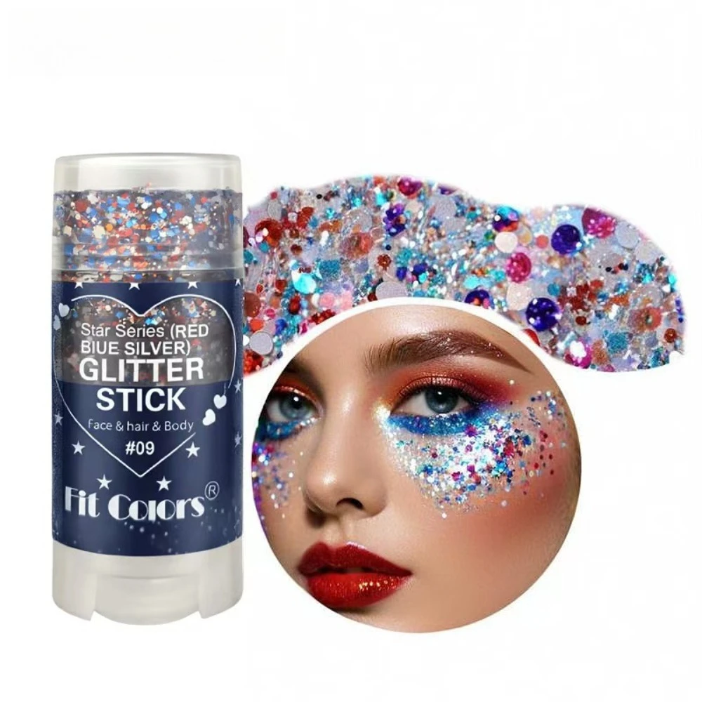 Sparkling Sequins Glitter Gel Stick Mermaid Sequin Body Glitter Gel Cosmetic Hair Glitter Festival Makeup for Christmas Party