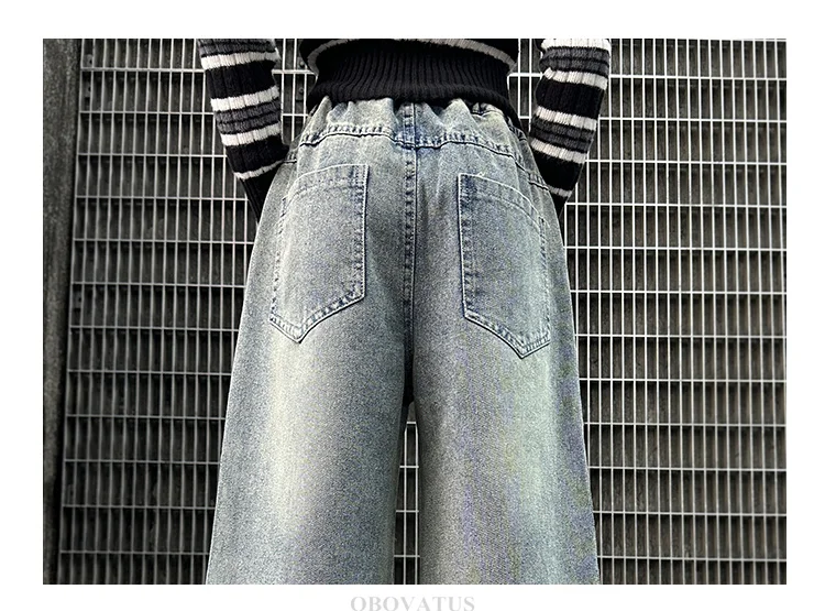 American Girls Retro-Jeans mit Sternen, Kinder Trendige Grafik-Design Gerade Denim-Hose, Kinder Street Hip-Hop Jeans Hose – Detail 11
