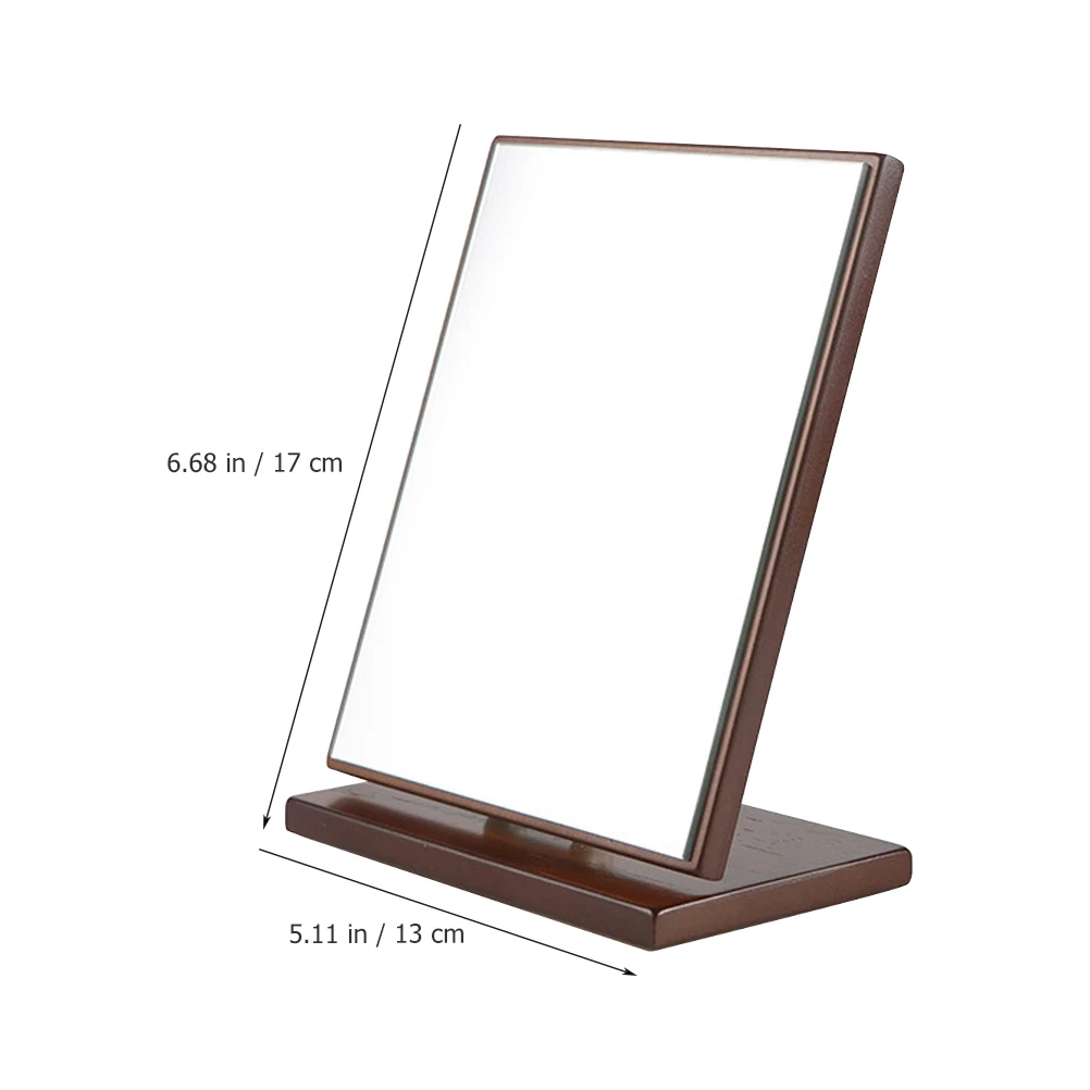 

Wooden Vanity Mirror Mirrors for Bedroom Makeup Dressing Table Desktop Rotation with