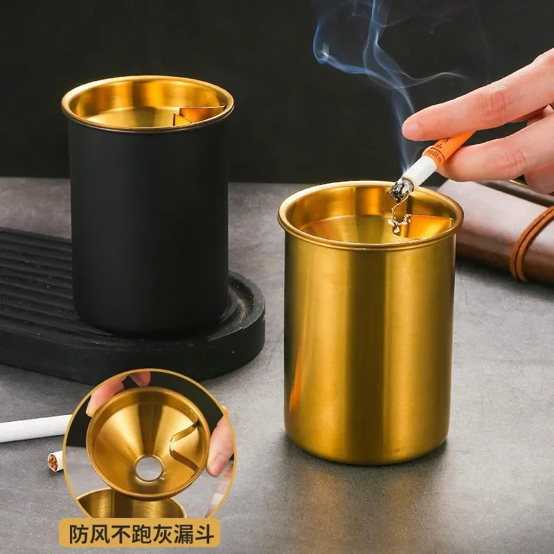 

Stainless Steel Ashtray Anti-smoking Ash Anti-drop Smokeless Ashtray Home Restaurant Creative Home Accessories