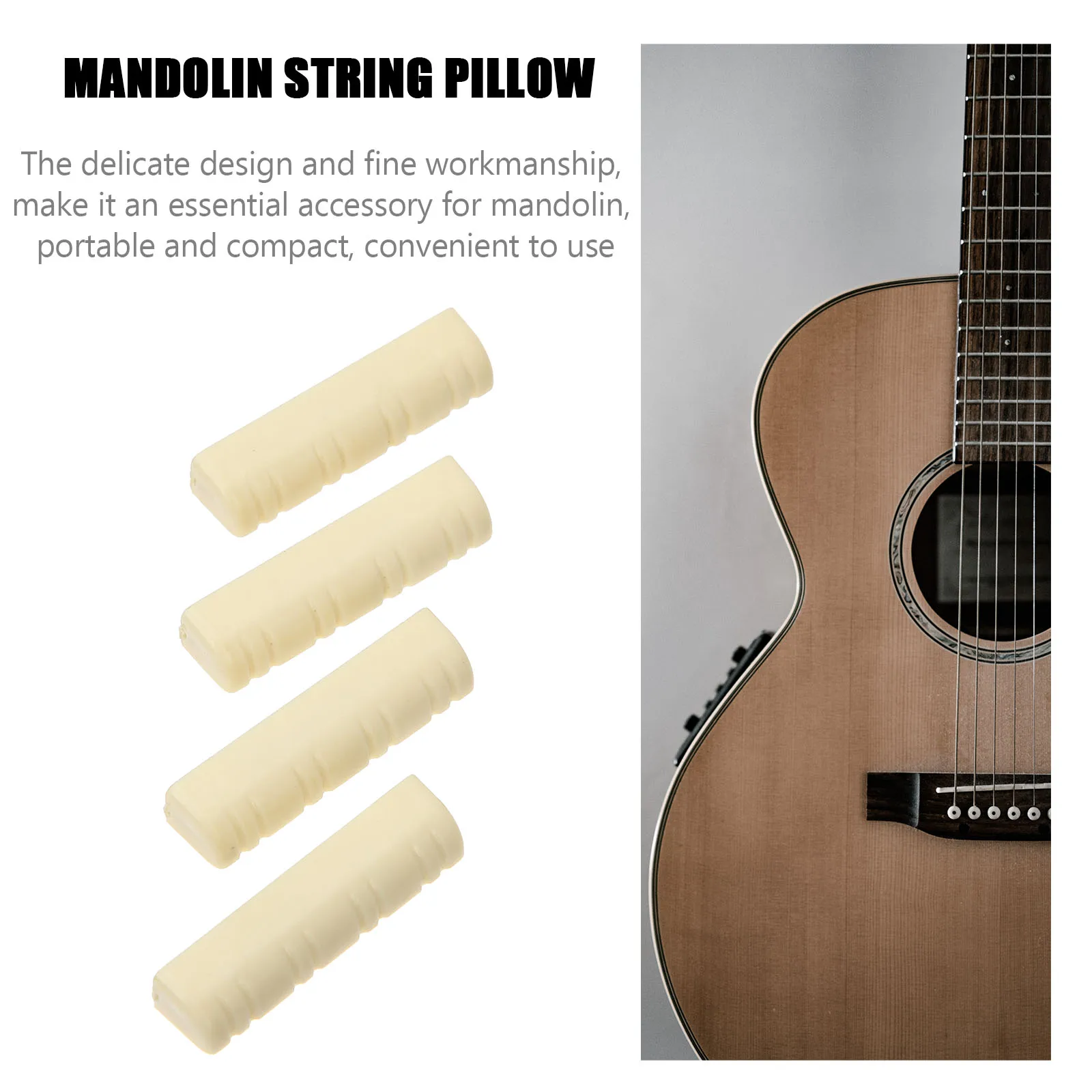 

5 Pcs Mandolin Accessories Part Accessory Nut Nuts Supplies Bridge Tailpiece Plastic Bone