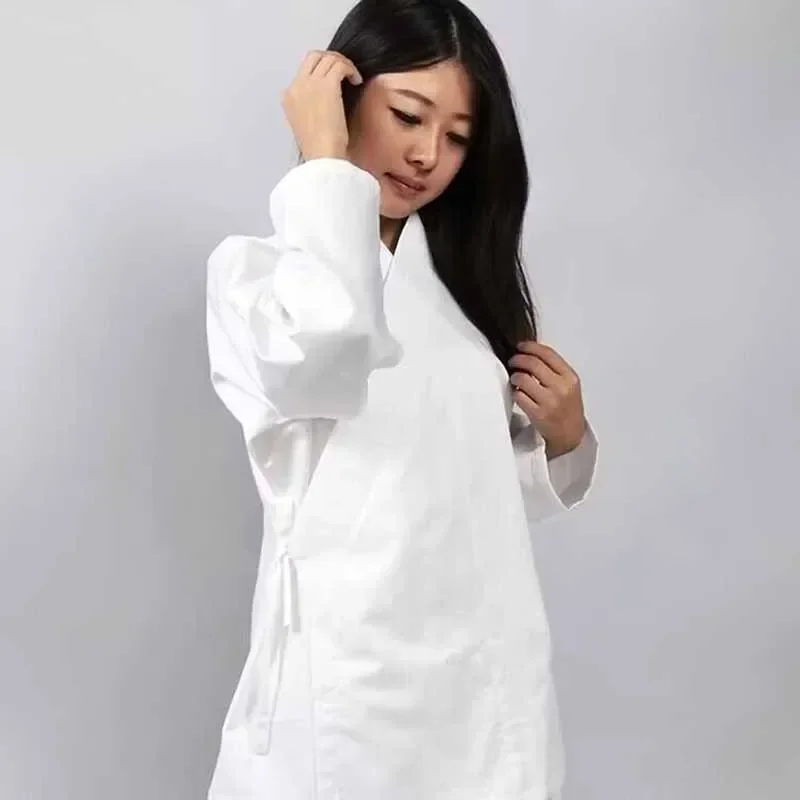 Hanfu Shirt+Trousers Undergarments Women Ancient Chinese Hanfu Long Sleeve White Top Shirt+Trousers Hanfu Bottomed Plus Size