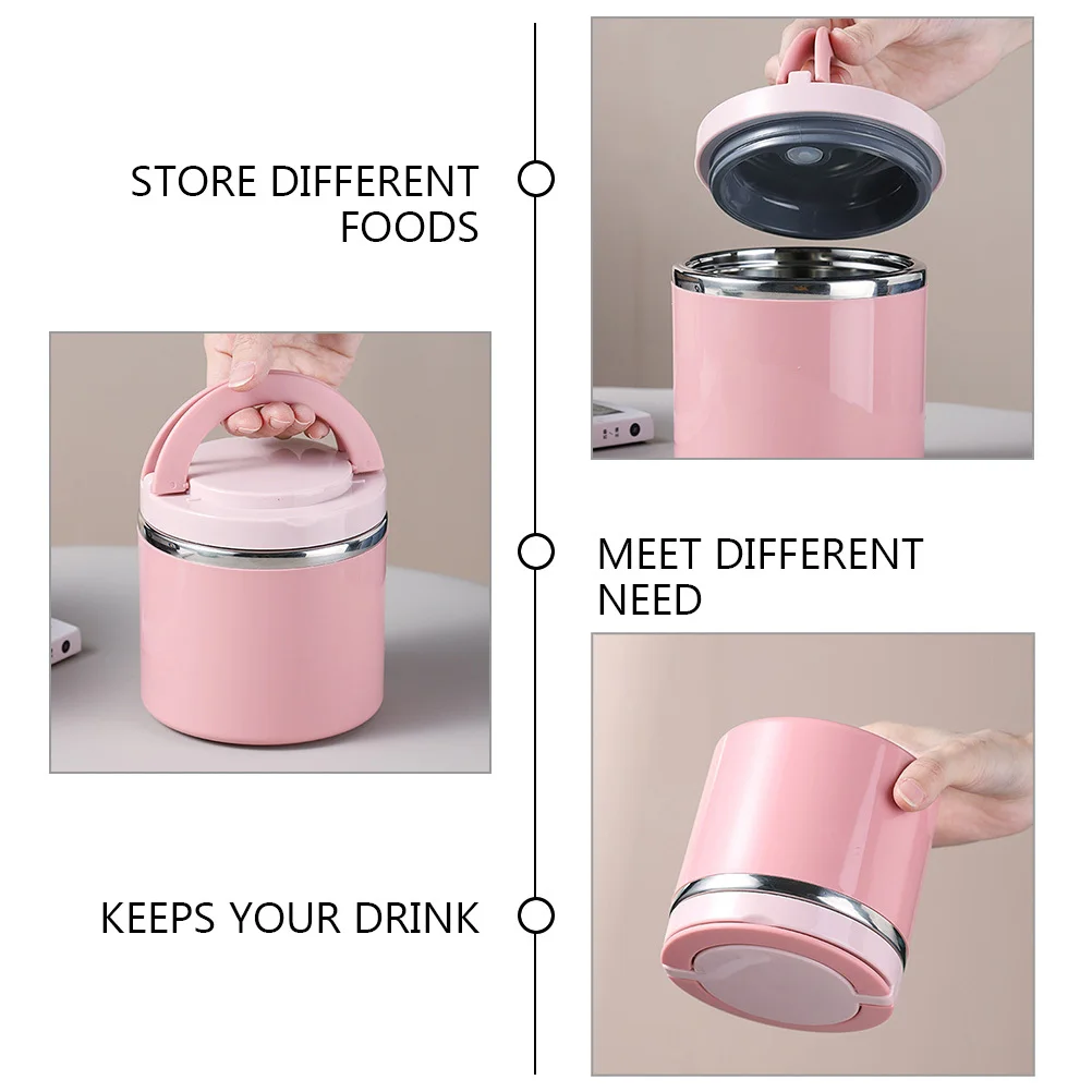 

Portable Breakfast Cup 600Ml Stainless Steel Insulated Cereal Jar Leakproof Thermal Food Container for Soup Oatmeal Milk