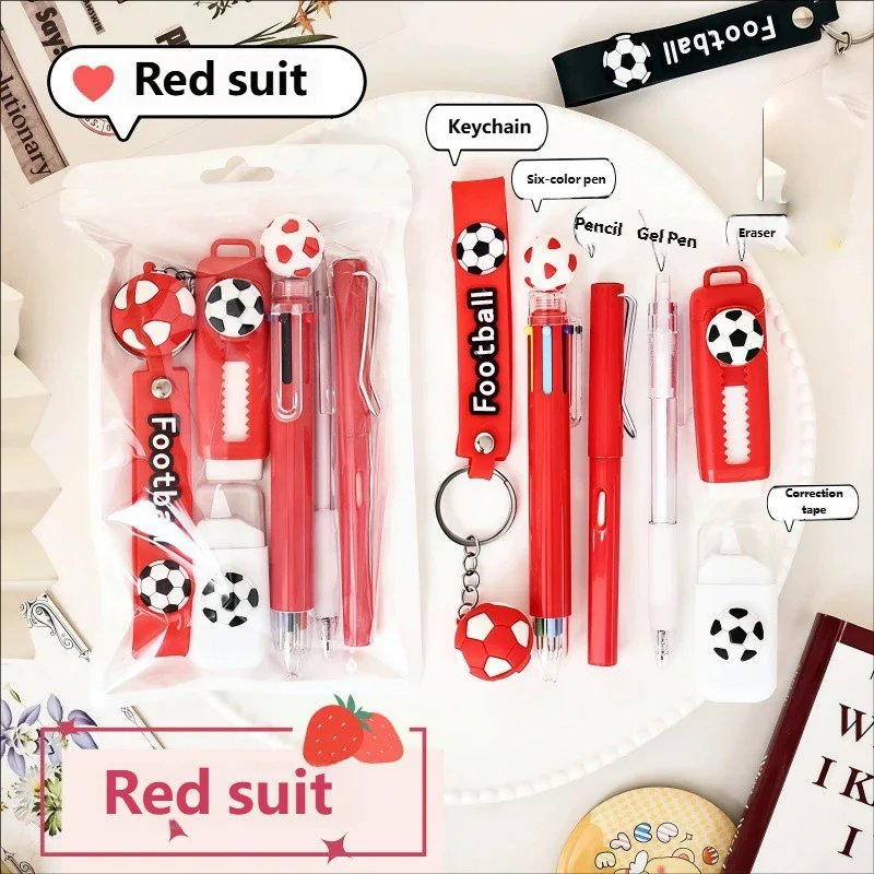 

6Pcs Football Theme Stationery Kit, Ideal Classroom Rewards & Gifts for Primary School Kids