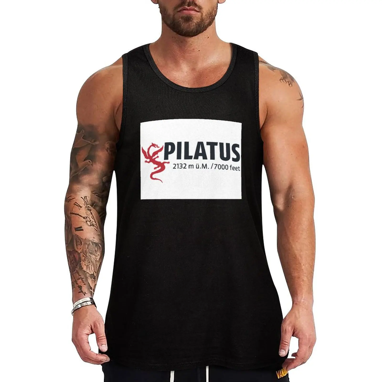 

Pilatus, Swiss Alps Tank Top Working vest sleeveless gym shirt man fitness summer clothes man 2025 Male clothes