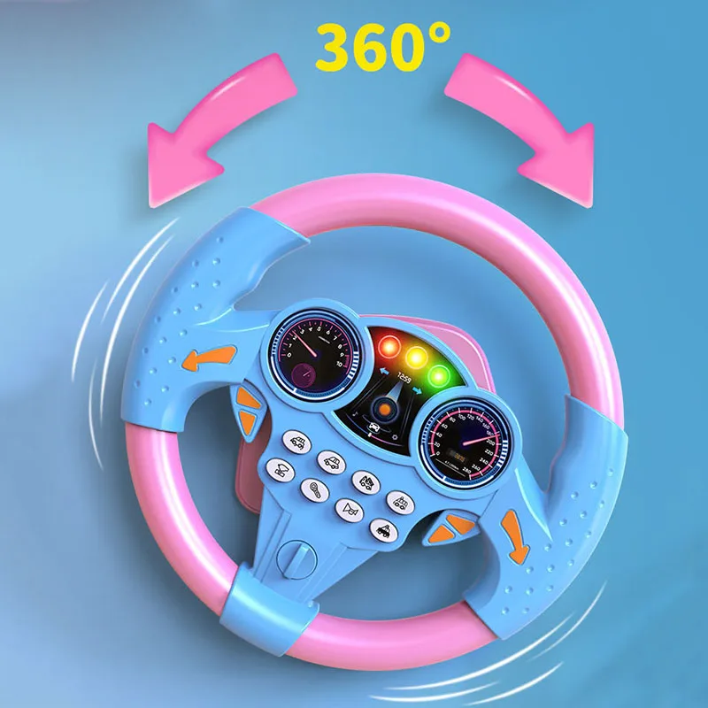 Eletric Simulation Steering Wheel Toy Simulate Driving Car Light Sound Musical Baby Kids Educational Vocal Toys for Children