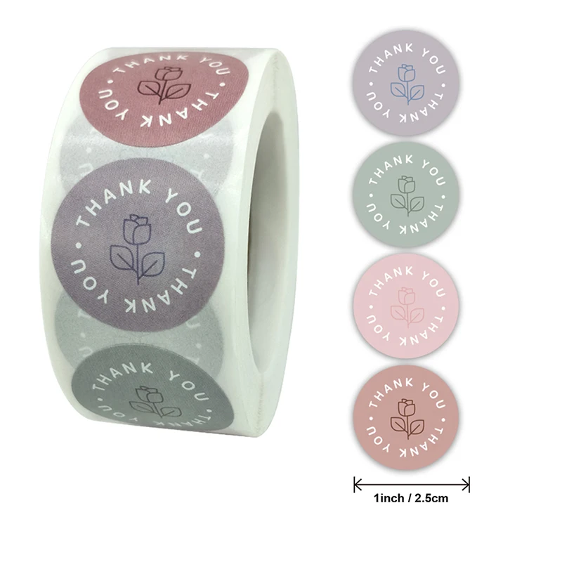 500pcs Retro Color Thank You Stickers Adhesive Seal Labels Stationery Sticker