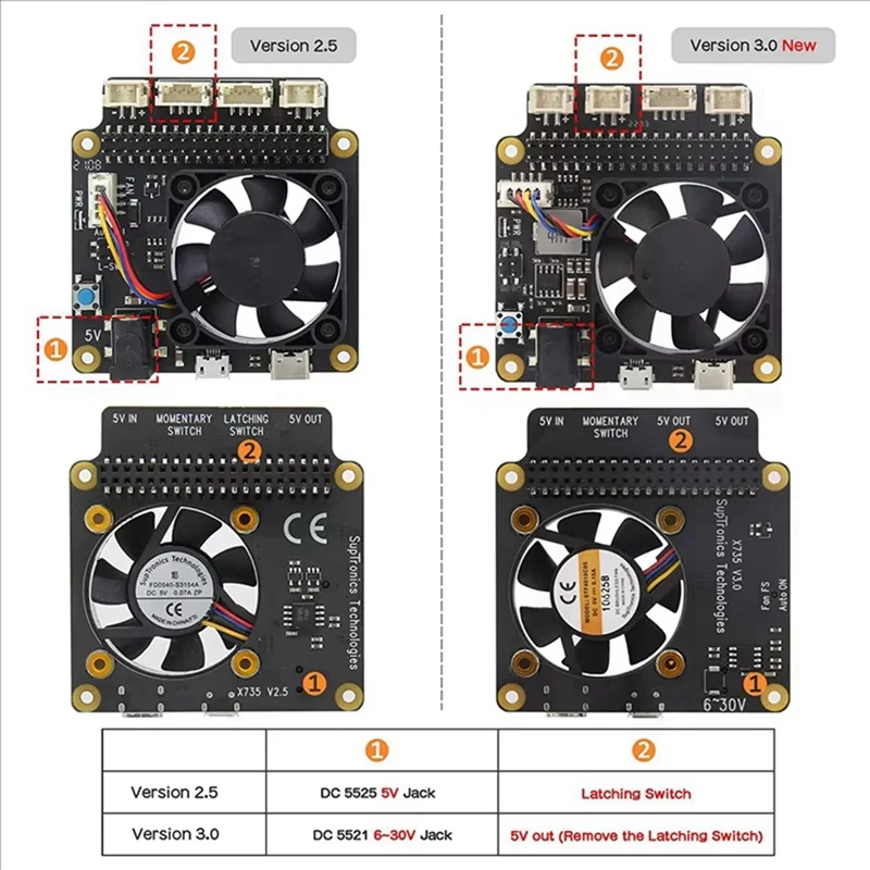 X825 V2.0 2.5 Inch SATA HDD/SSD Storage Expansion Board +X735 V3.0 Power Management Board For Raspberry Pi 4B