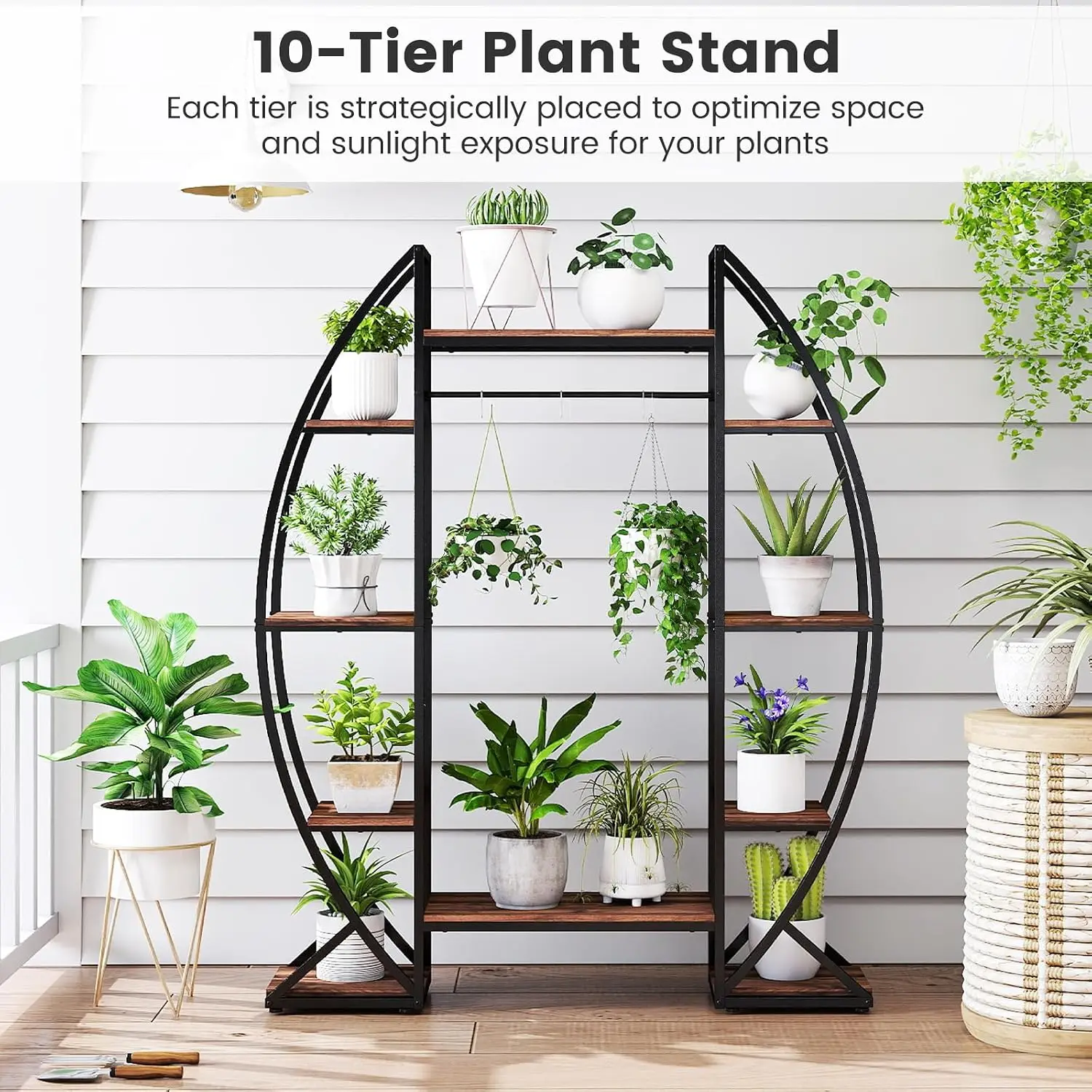 Plant Stand Indoor with Grow Lights, 10-Tier 63" Tall Plant Shelf, Customized image 5