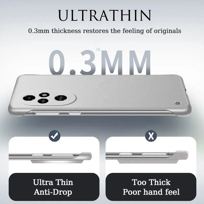 Frameless Slim Painting Matte Hard PC Back Cover Case For HUAWEI HONOR 400 300 200 100 Pro ShockProof Fundas With Lucky Ring