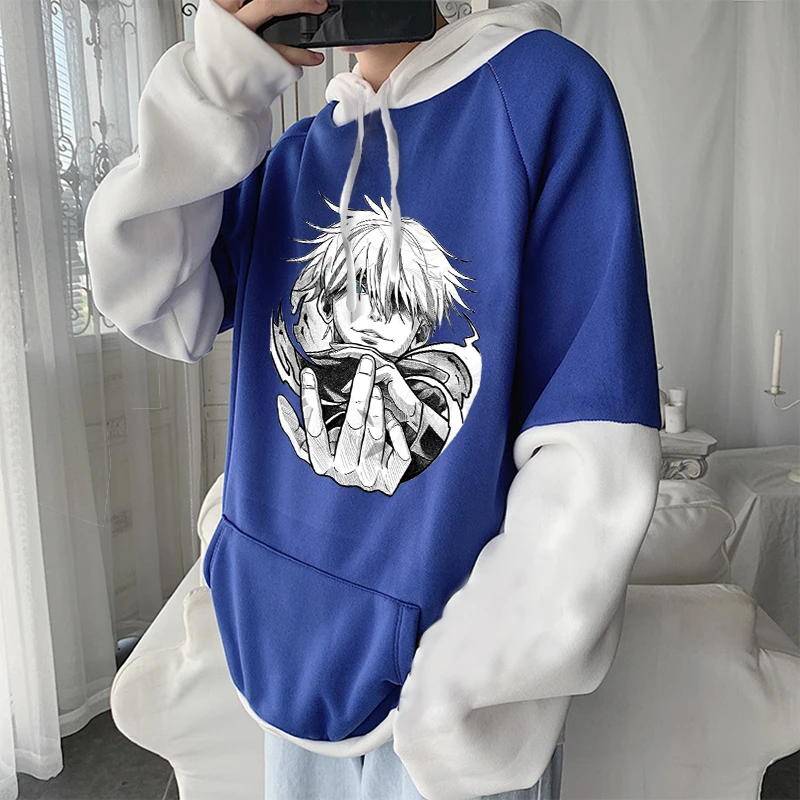 Anime Jujutsu Kaisen Harajuku Gojo Satoru Manga Hoodies Cool Cartoon Men Hip Hop Long Sleeve Plus Size Women Winter Sweatshirts