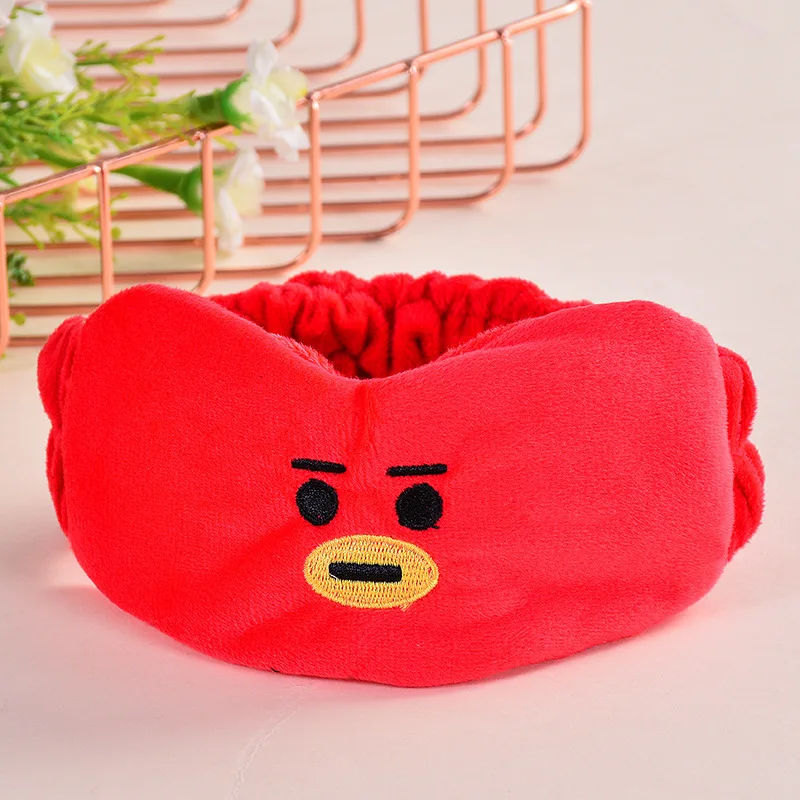 Kawaii BT21 Anime Tata Rj Chimmy Cooky Shooky Mang Koya Cartoon Plush Washing Headband Girls Washing Headband