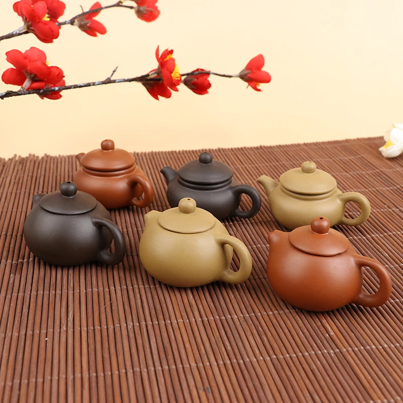 1Pc Purple Clay Finger Teapot Tea Pet Pocket Tea Set Ornaments Tea Decoration