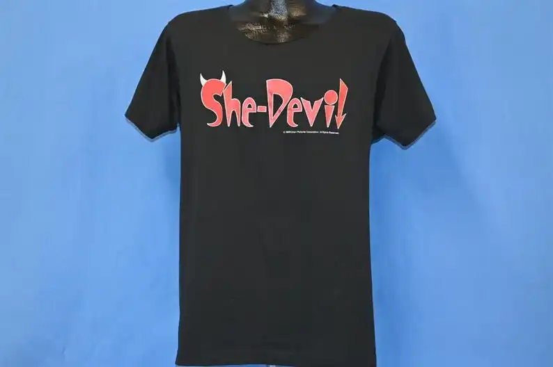 80s She-Devil 1989 Black Comedy Movie Meryl Streep Cut Neck Film Promo t-shirt Large