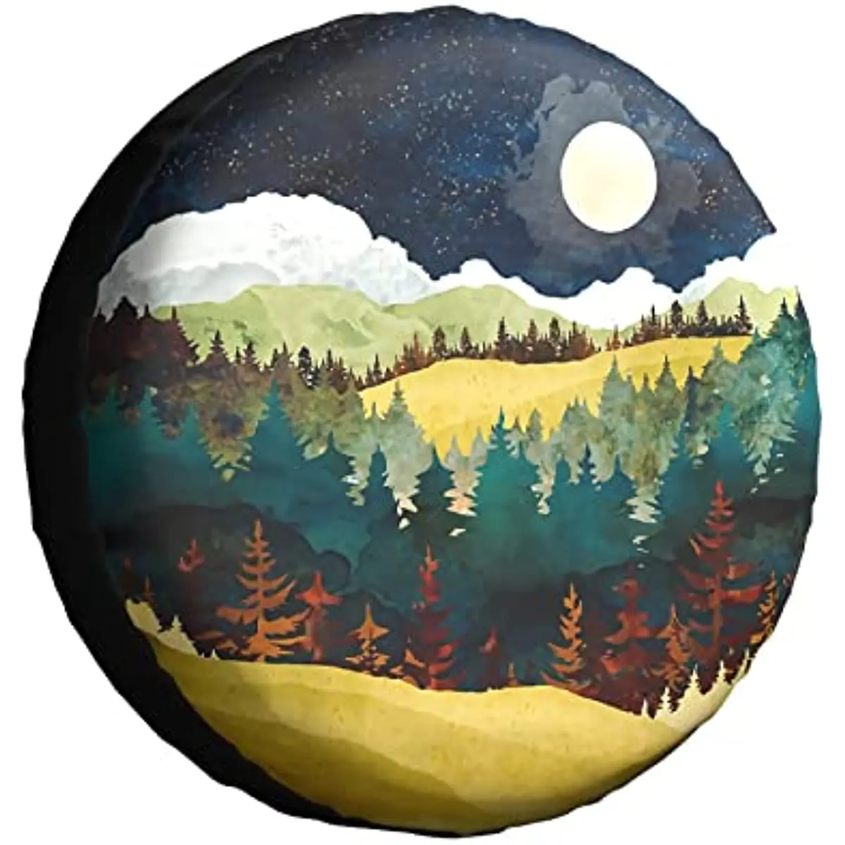 

Abstract Mountains Spare Tire Cover Protectors 15 inch Weatherproof Dust-Proof Deer Lake Landscape Funny Camper Wheel Cover SUV