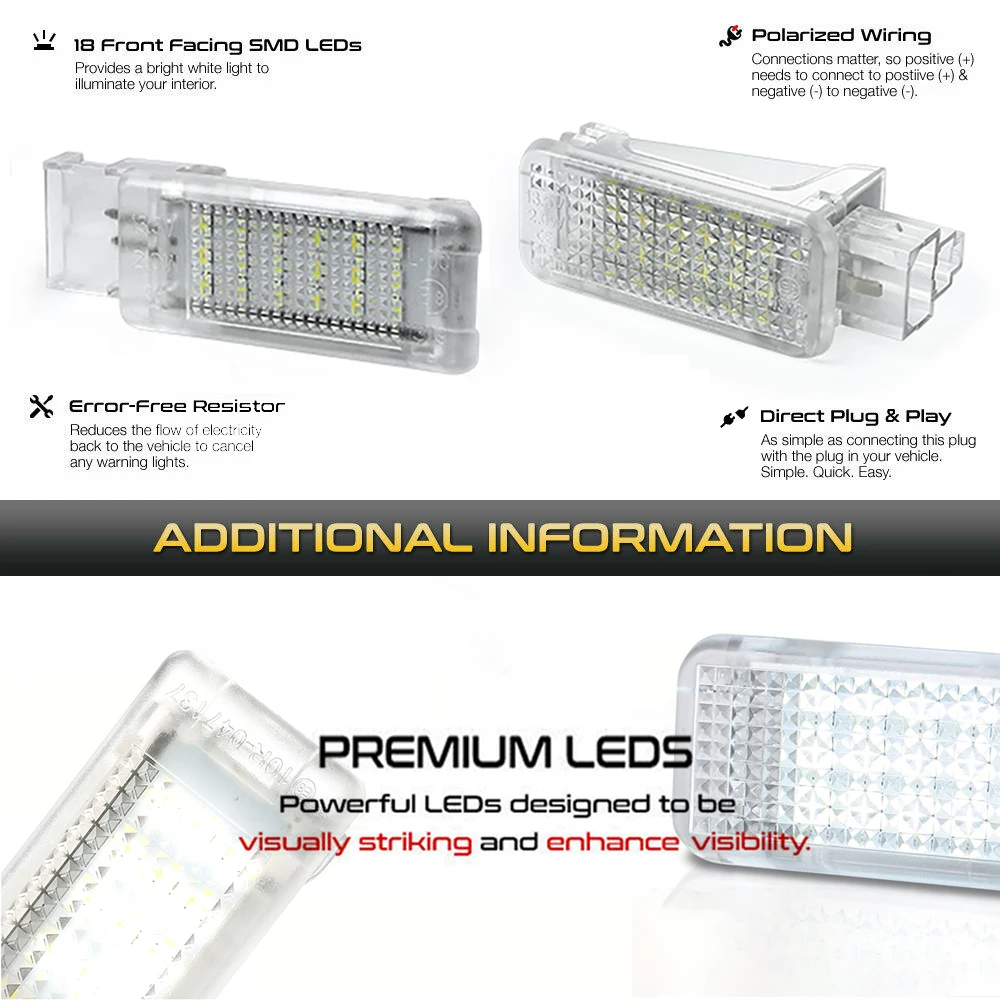 2Pcs LED Footwell Under Courtesy Light Luggage Glove box Lamps For Porsche 911 997 Carrera Turbo Cayenne Boxster 987 Cayman 981 - Image 4