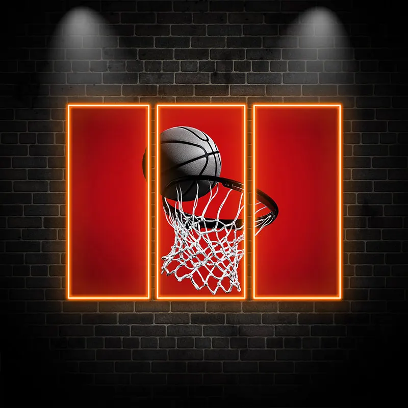 Basketball Neon Light Wall Art, Perfect for Basketball Court & Bedroom, Unique Sports Decor to Enhance Atmosphere, Birthday Gift